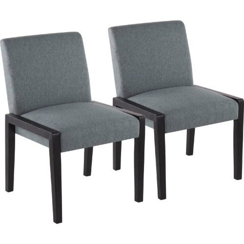 Carmen Dining Chair in Black Wood & Teal Fabric (Set of 2)